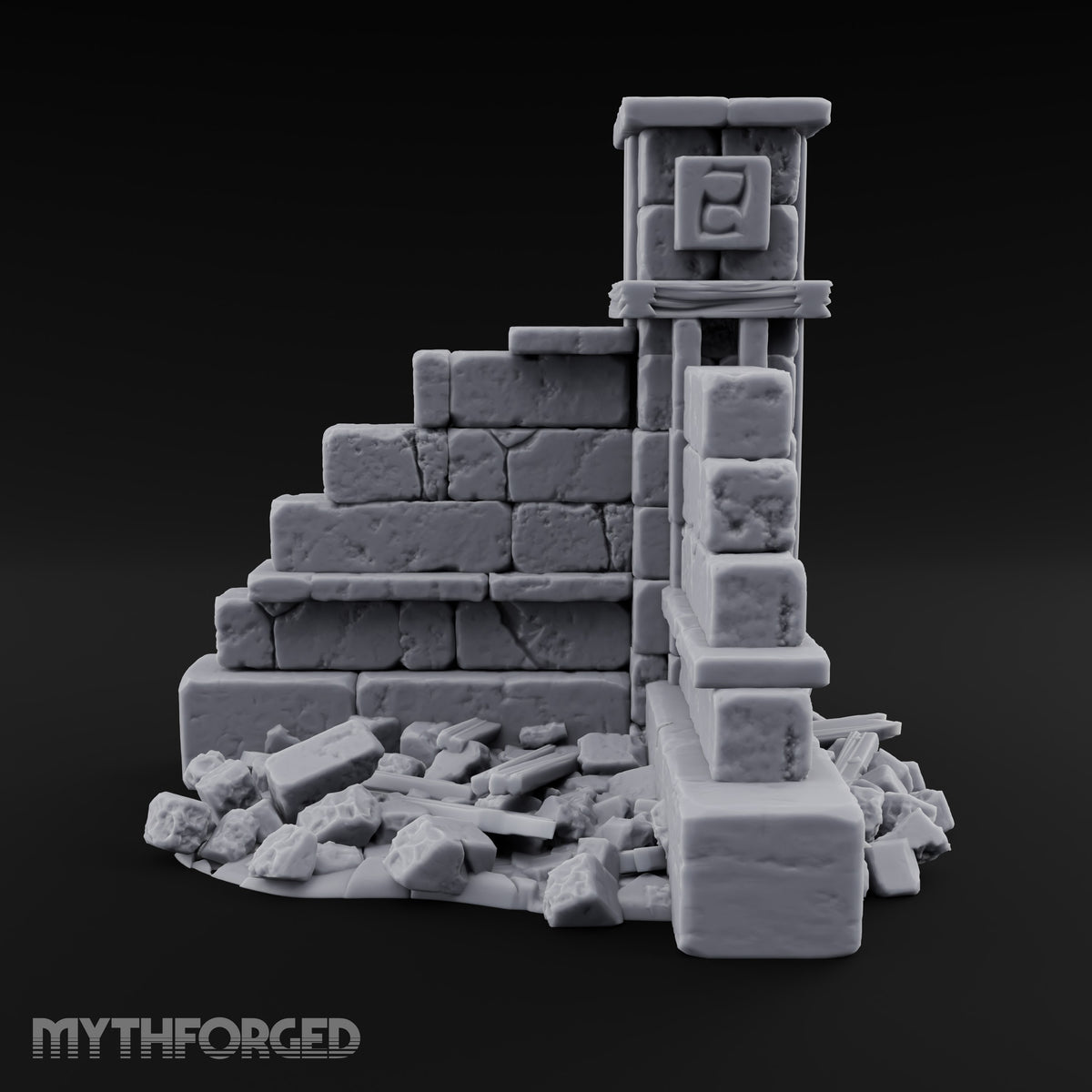 Snow Capped Ruined Stone Wall F — Standard