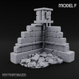 Snow Capped Ruined Stone Wall Set — F · Standard