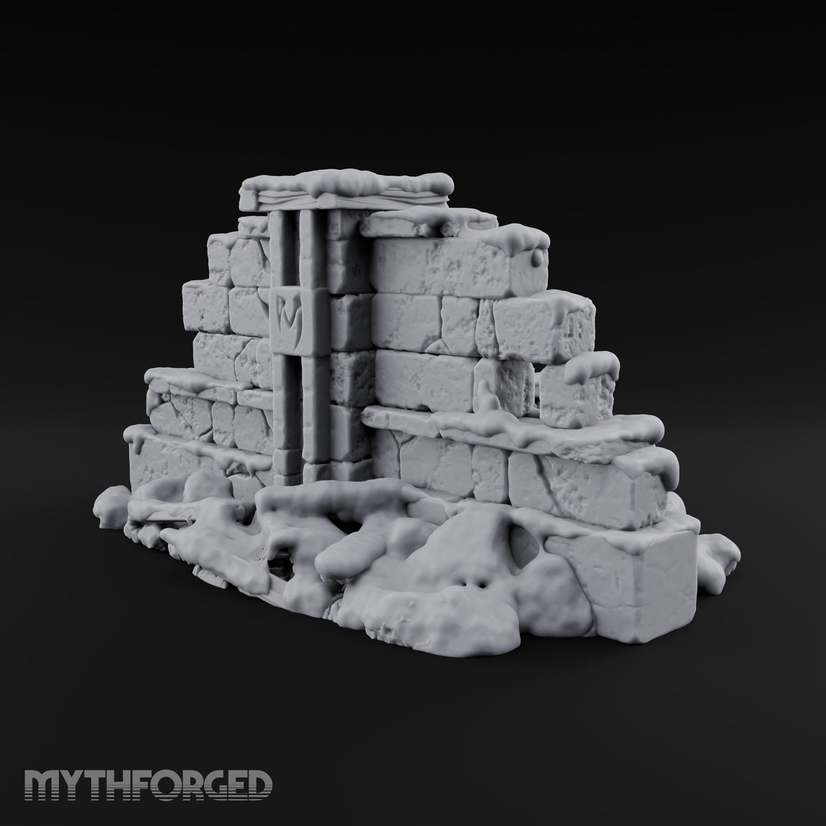 Snow Capped Ruined Stone Wall G — Snow