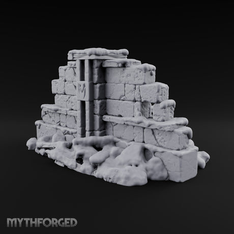 Snow Capped Ruined Stone Wall G — Snow