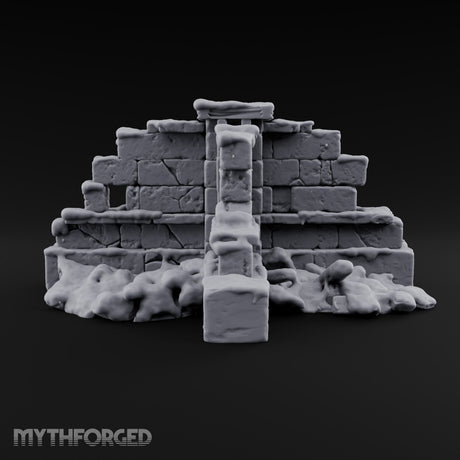 Snow Capped Ruined Stone Wall G — Snow