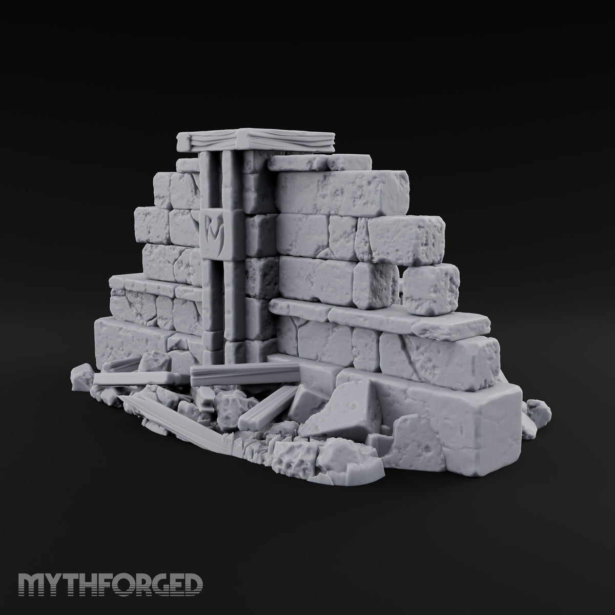 Snow Capped Ruined Stone Wall G — Standard