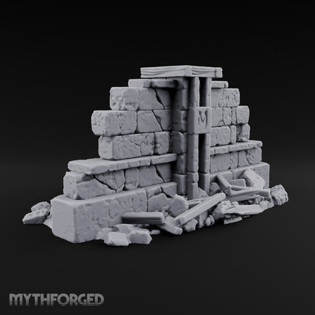 Snow Capped Ruined Stone Wall G — Standard