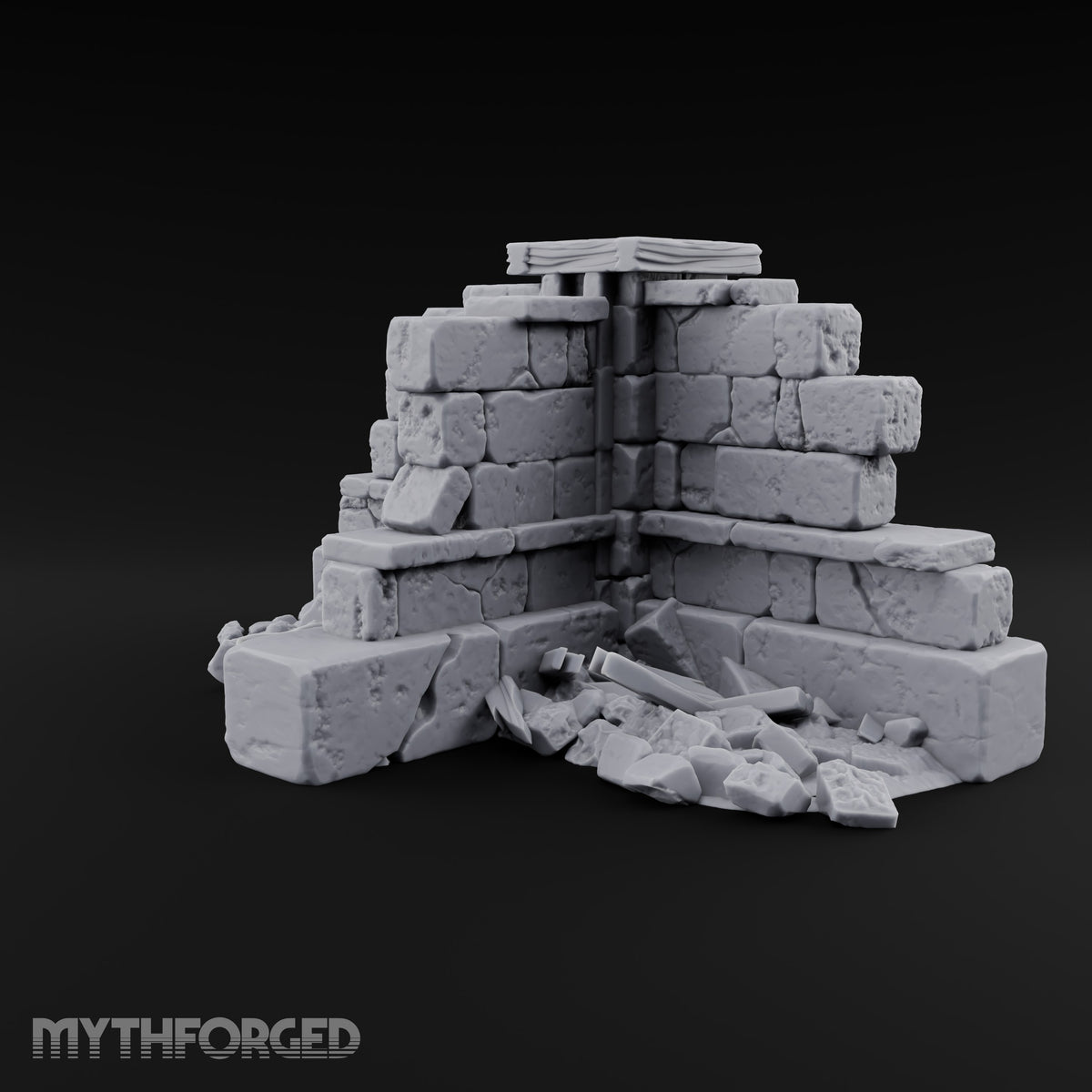 Snow Capped Ruined Stone Wall G — Standard