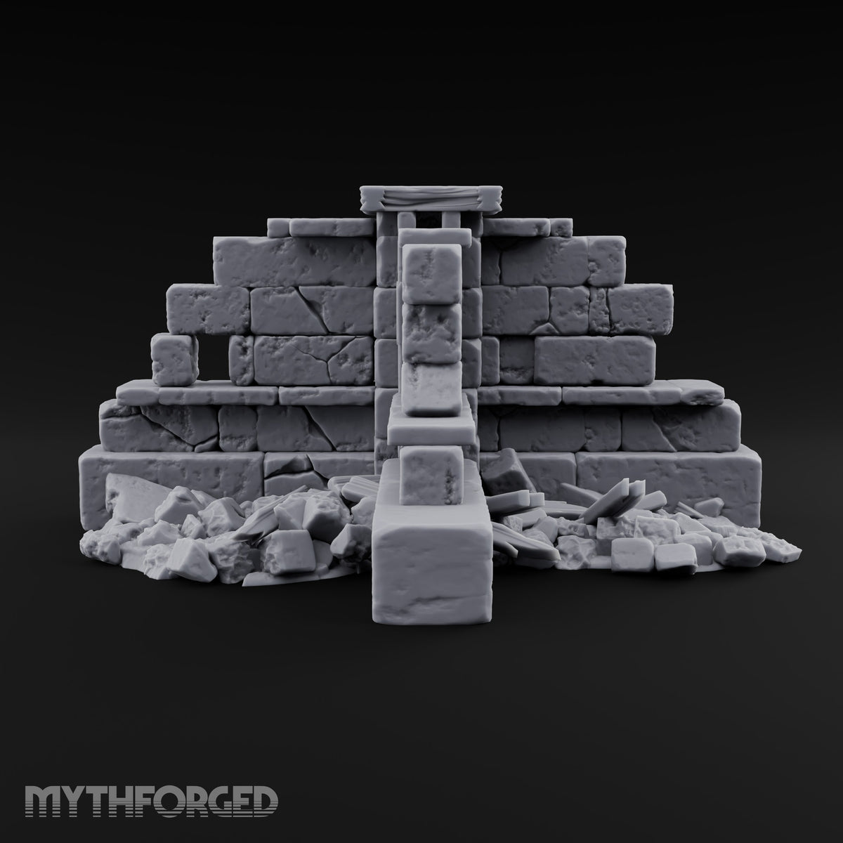 Snow Capped Ruined Stone Wall G — Standard