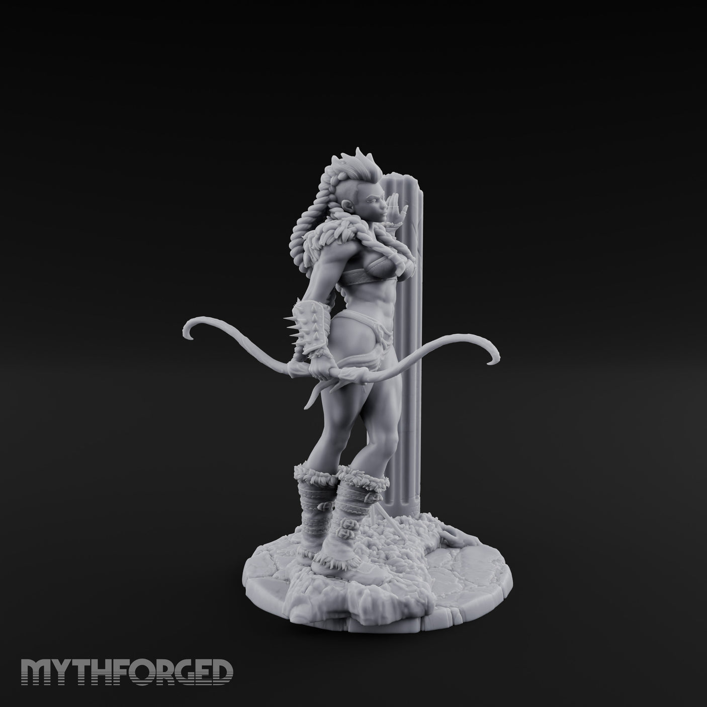 Wall Leaning Whip Ready Human Barbarian Miniature for Dungeons and Dragons, Pathfinder or other TTRPGs