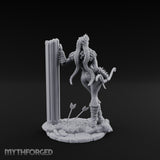 Wall Leaning Whip Ready Human Barbarian Miniature for Dungeons and Dragons, Pathfinder or other TTRPGs