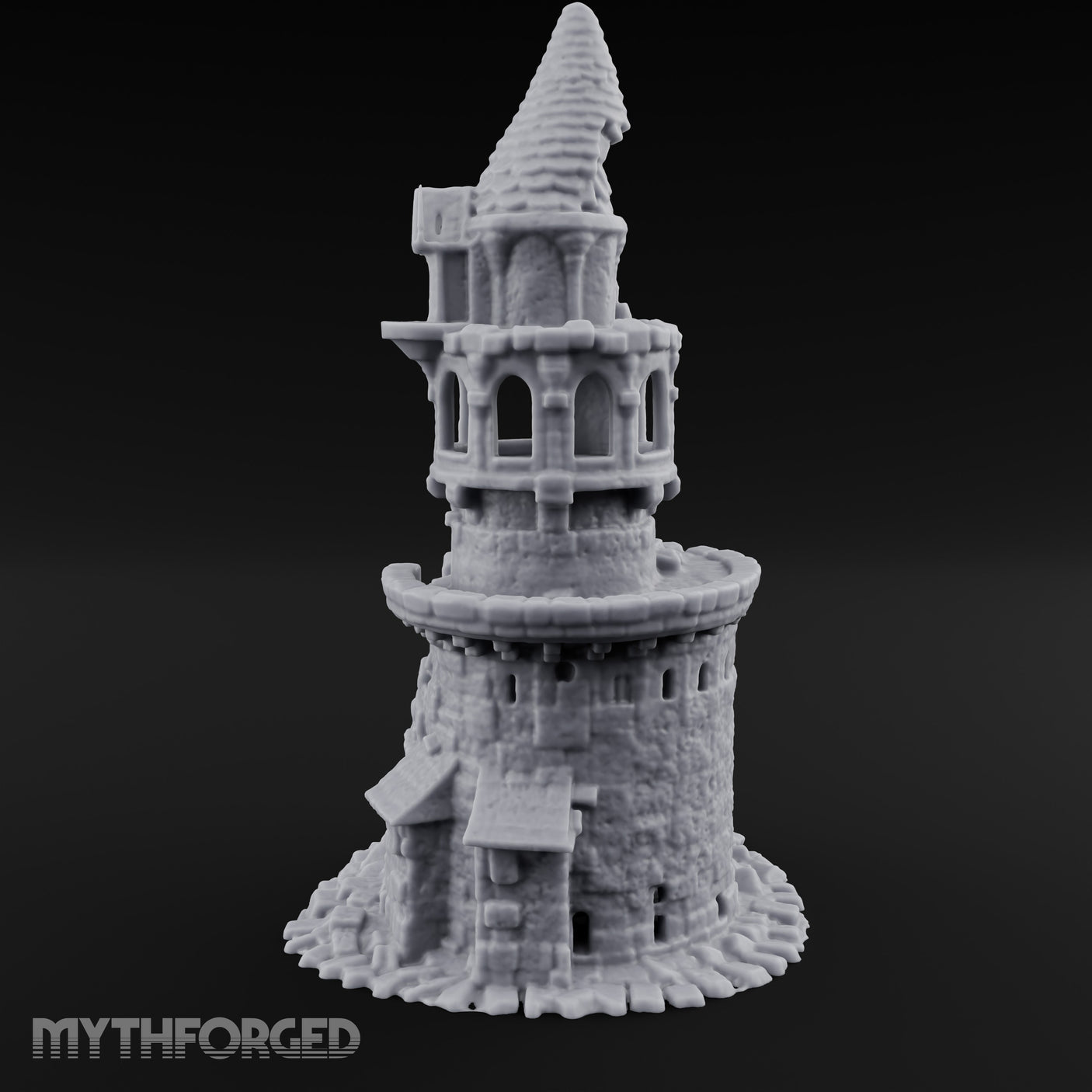 Wall-Sheared Rubble-Strewn Townhouse Tower Ruins Miniature for Dungeons and Dragons, Pathfinder or other TTRPGs