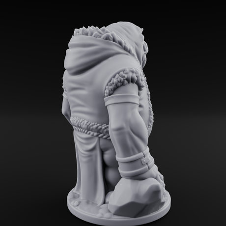 Belly Out Prowling Walrusfolk Hunters Miniature for Dungeons and Dragons, Pathfinder or other TTRPGs