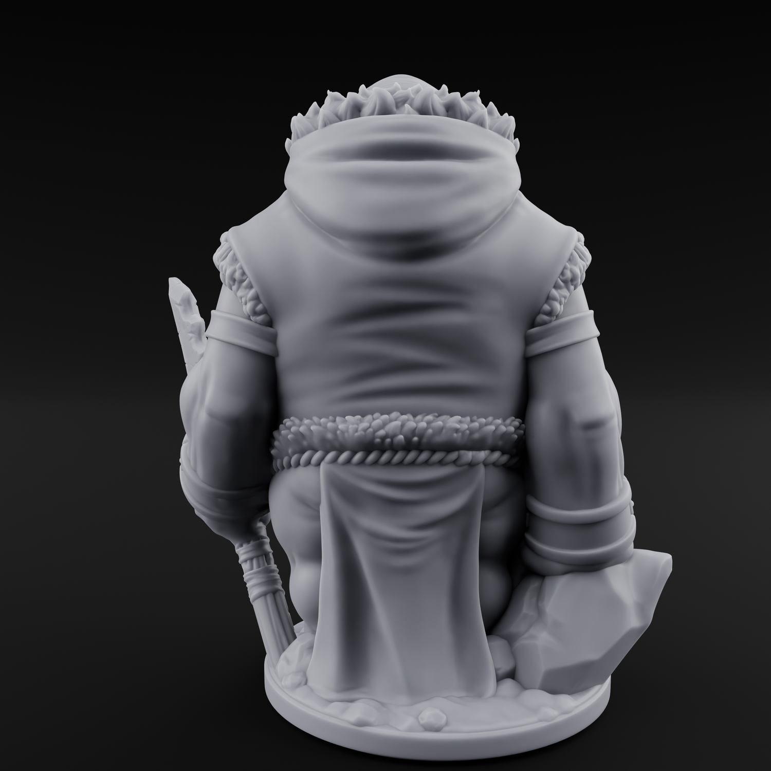 Belly Out Prowling Walrusfolk Hunter A Miniature for Dungeons and Dragons, Pathfinder or other TTRPGs