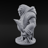 Belly Out Prowling Walrusfolk Hunters Miniature for Dungeons and Dragons, Pathfinder or other TTRPGs