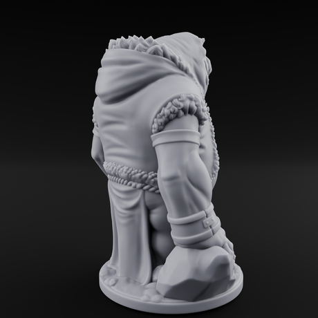 Belly Out Prowling Walrusfolk Hunter B Miniature for Dungeons and Dragons, Pathfinder or other TTRPGs