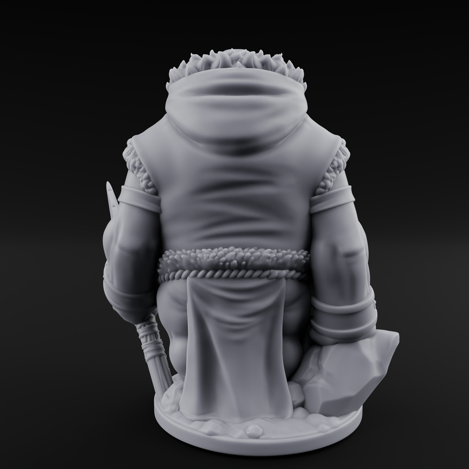Belly Out Prowling Walrusfolk Hunter B Miniature for Dungeons and Dragons, Pathfinder or other TTRPGs