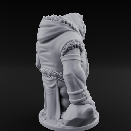 Belly Out Prowling Walrusfolk Hunter C Miniature for Dungeons and Dragons, Pathfinder or other TTRPGs