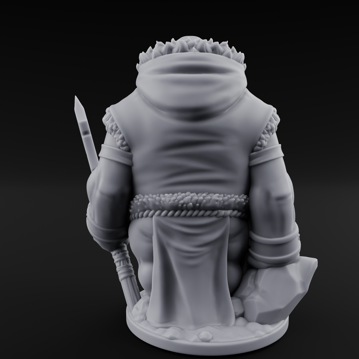 Belly Out Prowling Walrusfolk Hunters Miniature for Dungeons and Dragons, Pathfinder or other TTRPGs