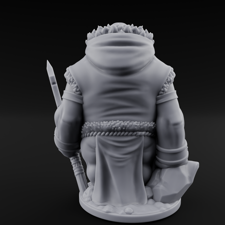 Belly Out Prowling Walrusfolk Hunter C Miniature for Dungeons and Dragons, Pathfinder or other TTRPGs