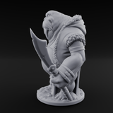 Belly Out Prowling Walrusfolk Hunter C Miniature for Dungeons and Dragons, Pathfinder or other TTRPGs