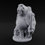 Belly Out Prowling Walrusfolk Hunters Miniature for Dungeons and Dragons, Pathfinder or other TTRPGs