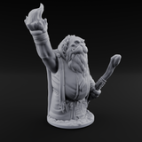 Flame Tossing Walrusfolk Mage Miniature for Dungeons and Dragons, Pathfinder or other TTRPGs