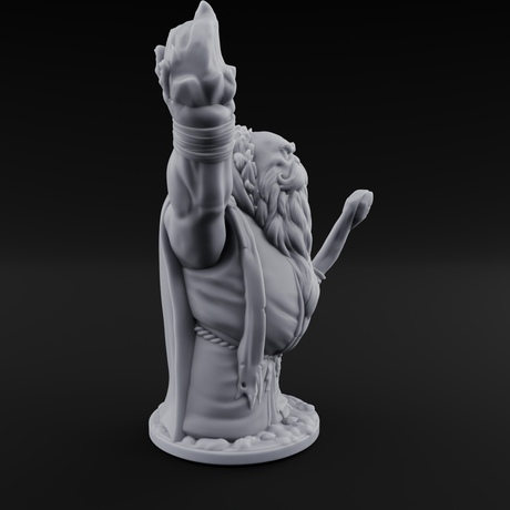Flame Tossing Walrusfolk Mage Miniature for Dungeons and Dragons, Pathfinder or other TTRPGs