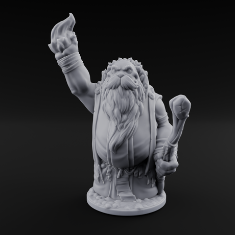 Flame Tossing Walrusfolk Mage Miniature for Dungeons and Dragons, Pathfinder or other TTRPGs