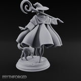 Wand Pointing Human Witch Miniature for Dungeons and Dragons, Pathfinder or other TTRPGs