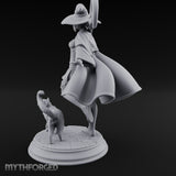 Wand Pointing Human Witch Miniature for Dungeons and Dragons, Pathfinder or other TTRPGs