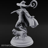 Wand Pointing Human Witch Miniature for Dungeons and Dragons, Pathfinder or other TTRPGs