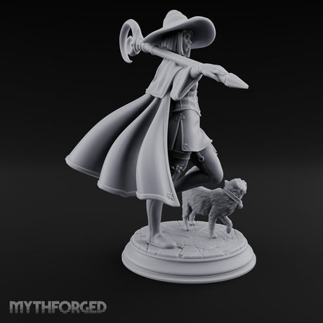 Wand Pointing Human Witch Miniature for Dungeons and Dragons, Pathfinder or other TTRPGs