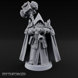 Hammer Resting Hooded Cleric Miniature for Dungeons and Dragons, Pathfinder or other TTRPGs
