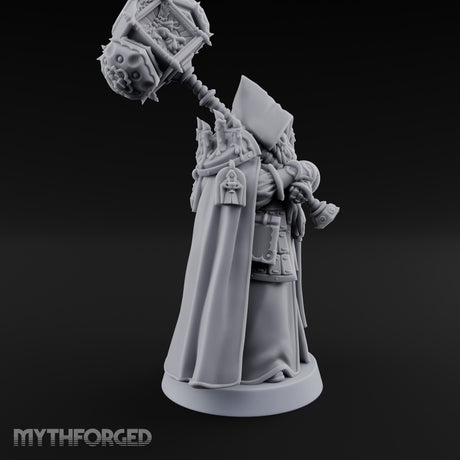 Hammer Resting Hooded Cleric Miniature for Dungeons and Dragons, Pathfinder or other TTRPGs
