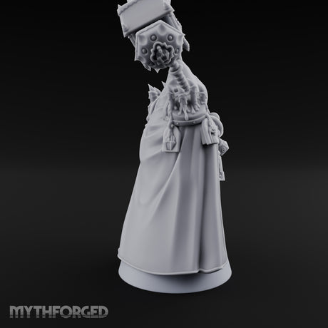 Hammer Resting Hooded Cleric Miniature for Dungeons and Dragons, Pathfinder or other TTRPGs