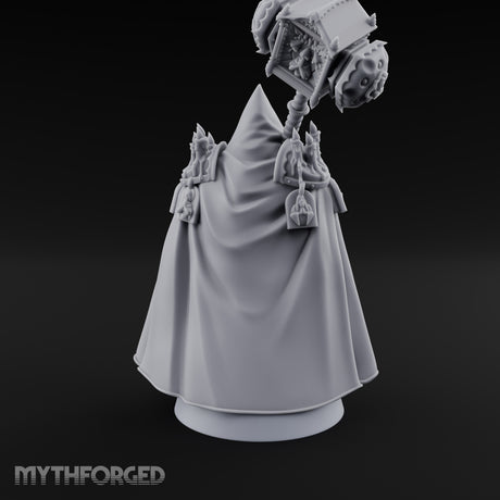 Hammer Resting Hooded Cleric Miniature for Dungeons and Dragons, Pathfinder or other TTRPGs