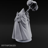 Hammer Resting Hooded Cleric Miniature for Dungeons and Dragons, Pathfinder or other TTRPGs