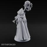 Hammer Resting Hooded Cleric Miniature for Dungeons and Dragons, Pathfinder or other TTRPGs