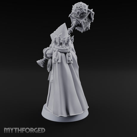 Hammer Resting Hooded Cleric Miniature for Dungeons and Dragons, Pathfinder or other TTRPGs