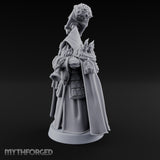 Hammer Resting Hooded Cleric Miniature for Dungeons and Dragons, Pathfinder or other TTRPGs