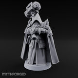 Hammer Resting Hooded Cleric Miniature for Dungeons and Dragons, Pathfinder or other TTRPGs
