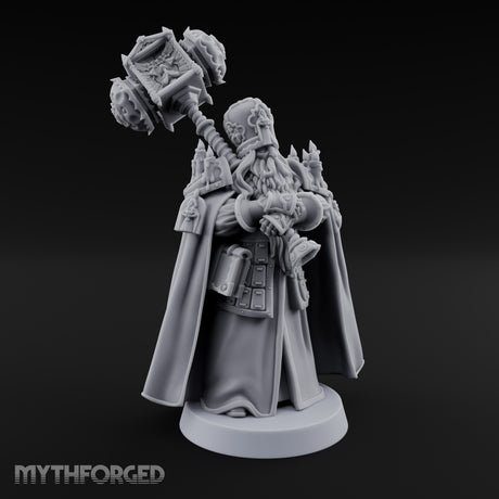 Shouldering Mighty Hammer Lord Miniature for Dungeons and Dragons, Pathfinder or other TTRPGs