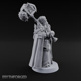 Shouldering Mighty Hammer Lord Miniature for Dungeons and Dragons, Pathfinder or other TTRPGs
