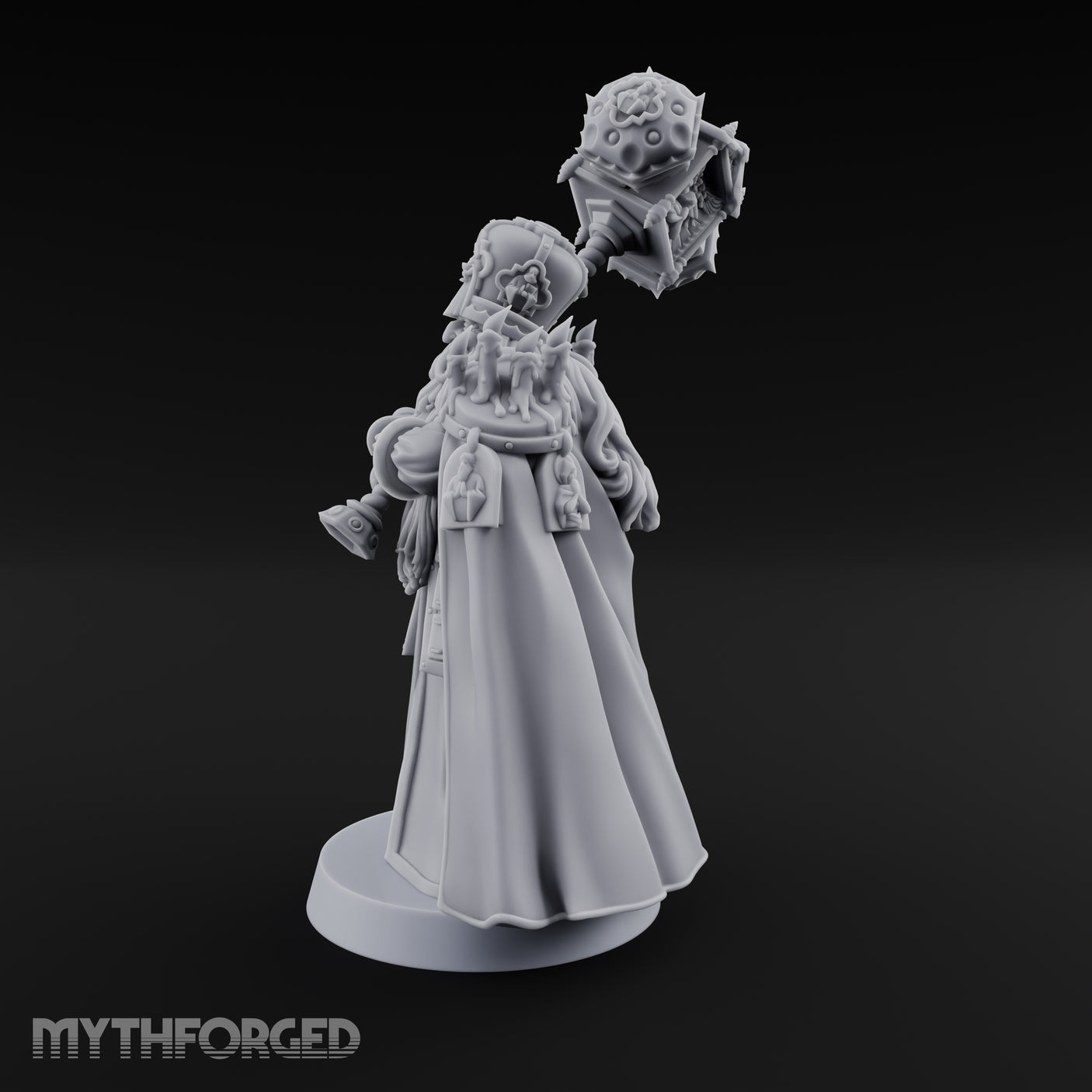Shouldering Mighty Hammer Lord Miniature for Dungeons and Dragons, Pathfinder or other TTRPGs