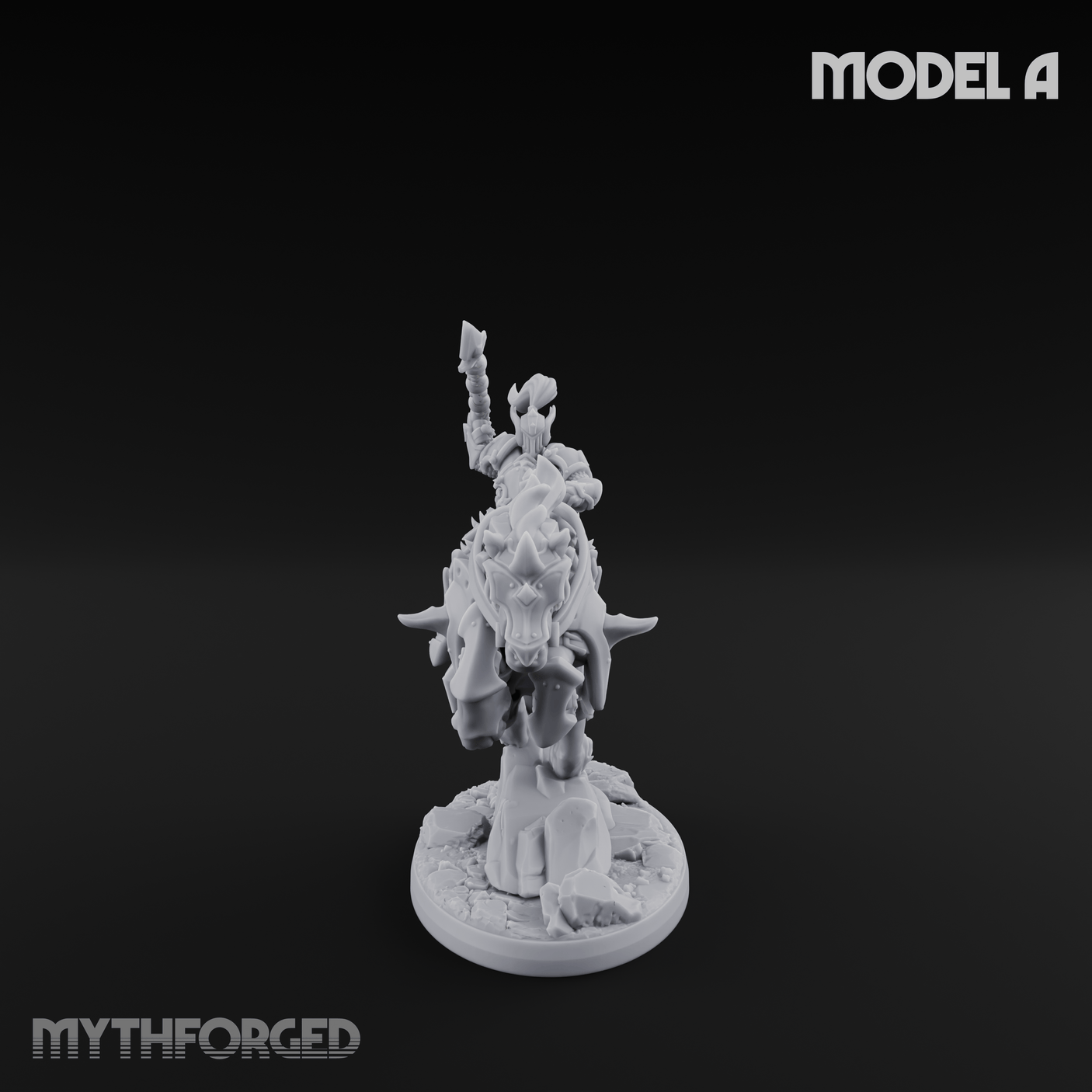 Fist Raised Triumphant War Stallion Warlord Miniature for Dungeons and Dragons, Pathfinder or other TTRPGs