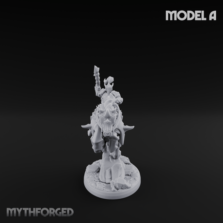 Fist Raised Triumphant War Stallion Warlord Miniature for Dungeons and Dragons, Pathfinder or other TTRPGs