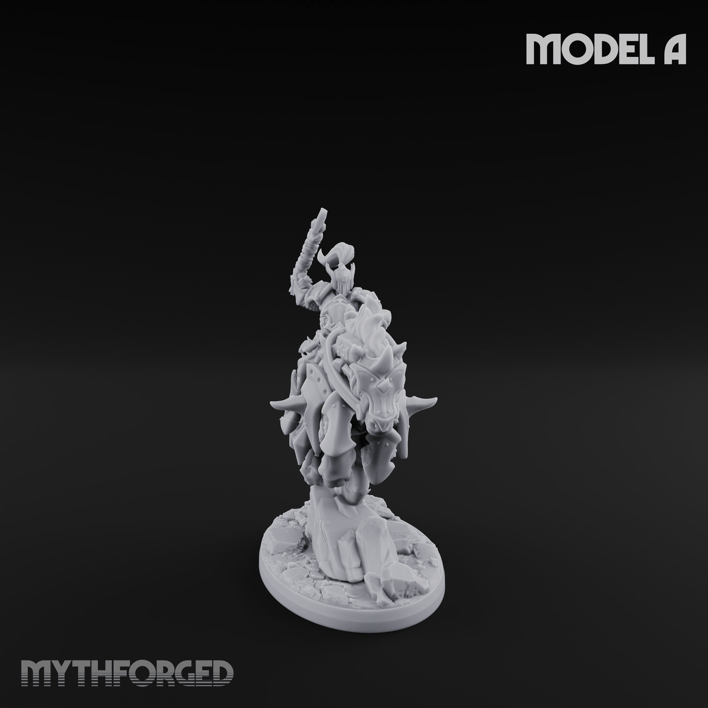 Fist Raised Triumphant War Stallion Warlord A Miniature for Dungeons and Dragons, Pathfinder or other TTRPGs