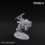 Fist Raised Triumphant War Stallion Warlord Miniature for Dungeons and Dragons, Pathfinder or other TTRPGs