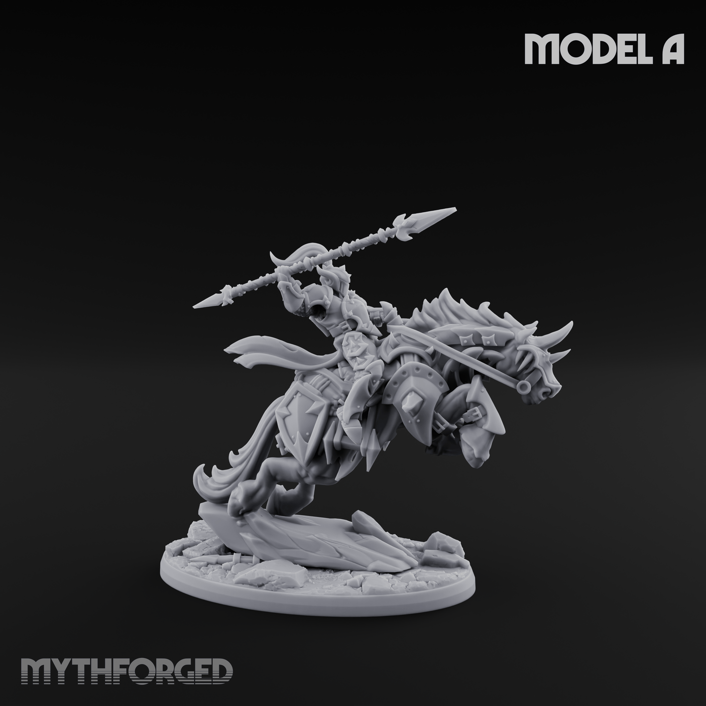 Fist Raised Triumphant War Stallion Warlord A Miniature for Dungeons and Dragons, Pathfinder or other TTRPGs