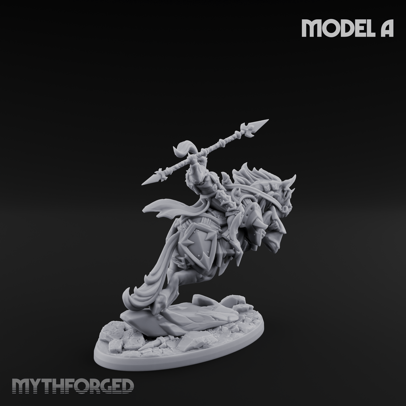 Fist Raised Triumphant War Stallion Warlord A Miniature for Dungeons and Dragons, Pathfinder or other TTRPGs