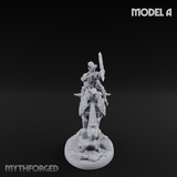 Fist Raised Triumphant War Stallion Warlord A Miniature for Dungeons and Dragons, Pathfinder or other TTRPGs