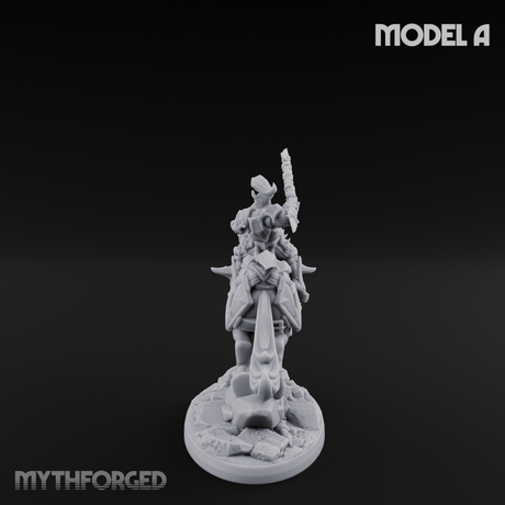 Fist Raised Triumphant War Stallion Warlord A Miniature for Dungeons and Dragons, Pathfinder or other TTRPGs