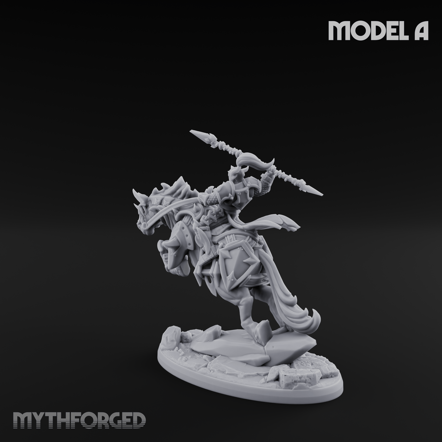 Fist Raised Triumphant War Stallion Warlord A Miniature for Dungeons and Dragons, Pathfinder or other TTRPGs